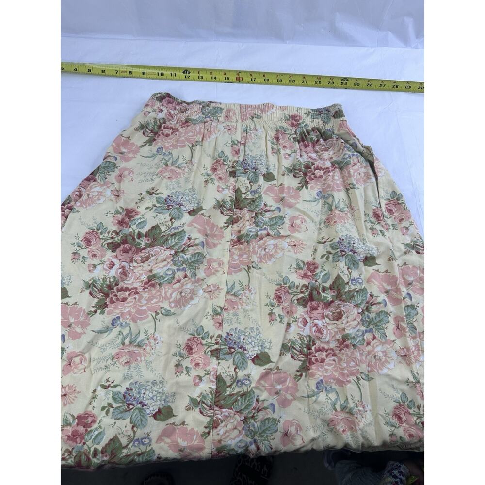 Vintage Capacity Skirt Midi 90s Boho Cottagecore Teacher Floral Summer Pockets M - Picture 5 of 5